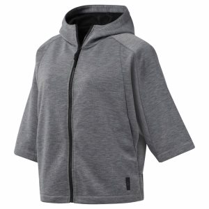 Reebok Training Supply Full-Zip Kapuzenpullover Damen - Grau - DE 927-OWE